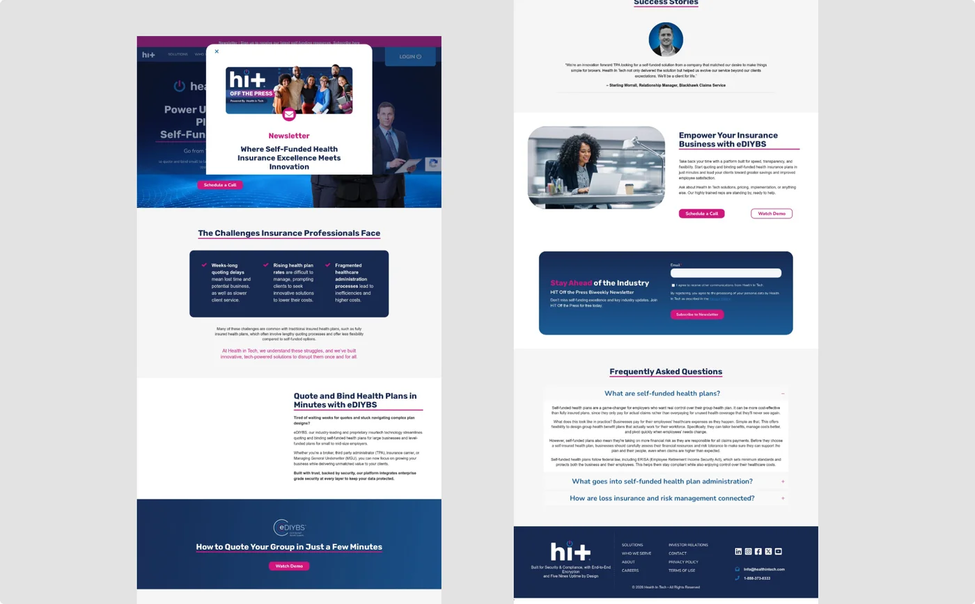 Health In Tech Before Redesign